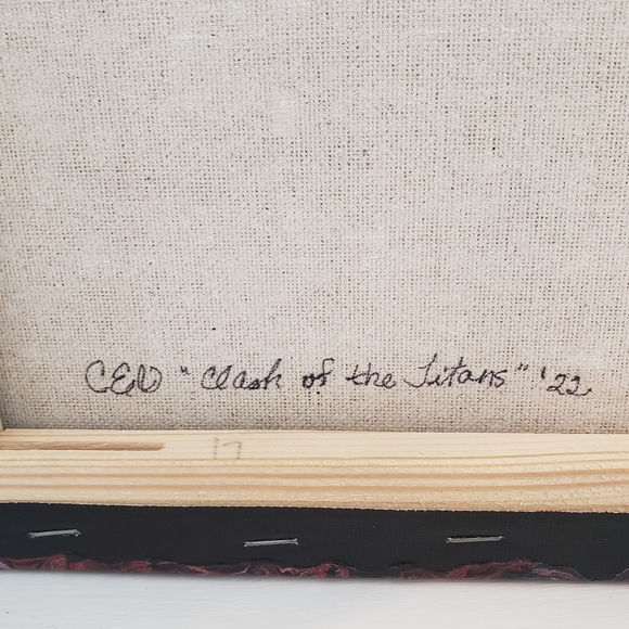 HP🎉Original Handmade Acrylic Large Abstract Fluid Art Painting by CEO - Picture 5 of 5